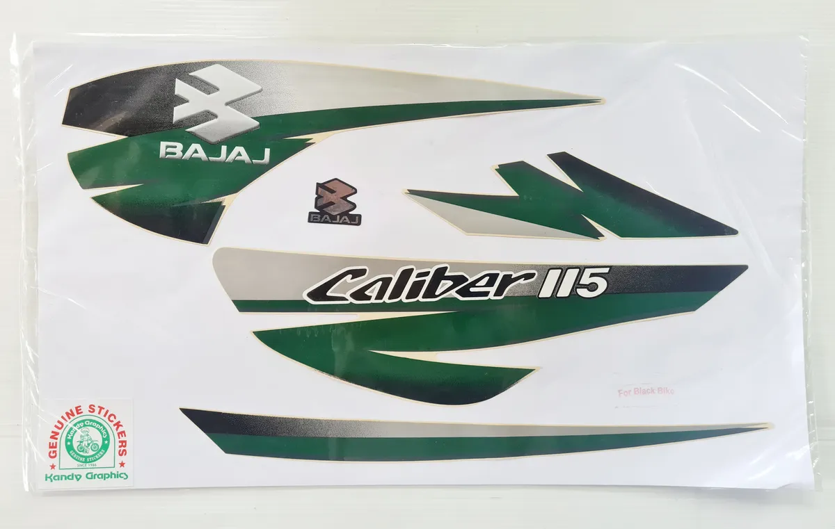 Bajaj Caliber 115 (For Black Bike - Green) — CALIBER sticker, Sri Lanka